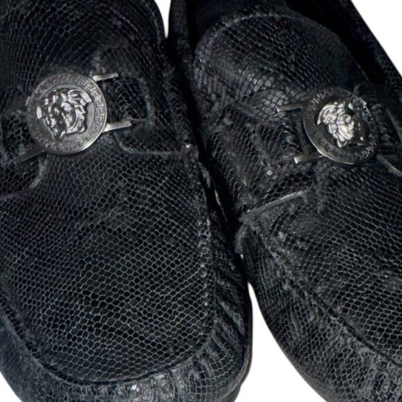 Mens Versace Medusa Black Snakeskin Leather Loafers  EU42 US 9 main image 16
